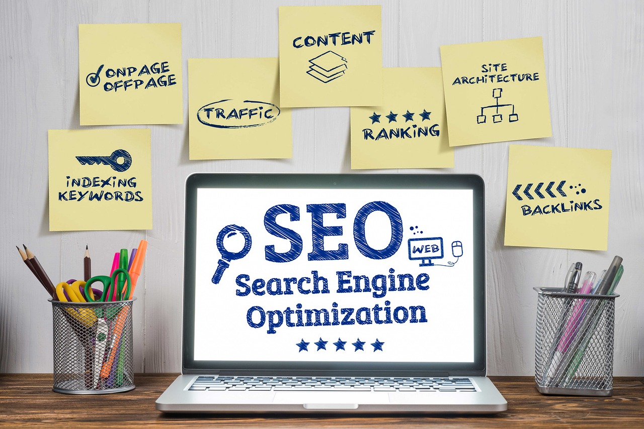 Ilustrasi struktur technical SEO yang mencakup sitemap, kecepatan website, keamanan HTTPS, dan mobile-friendly